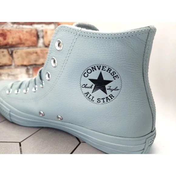 Converse Chuck CTAS Hi Leather Mountain Teal Mint Monochromatic Mens Sz 13 - Picture 12 of 16